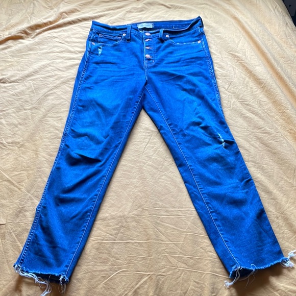 Madewell Button Fly 10” High Rise Straight Leg Jean - Picture 1 of 7